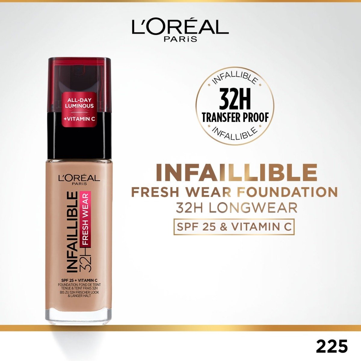 1._primary_thumbnail_8 L'Oreal Infaillible 32H Foundation 225 - Image 1