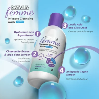 StarVille Femme Intimate Cleansing Wash Hydrate 200 ml - Image 2