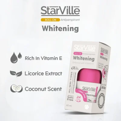 Starville Whitening Roll on Light Pink with Coconut Scent 60 ml - Image 3