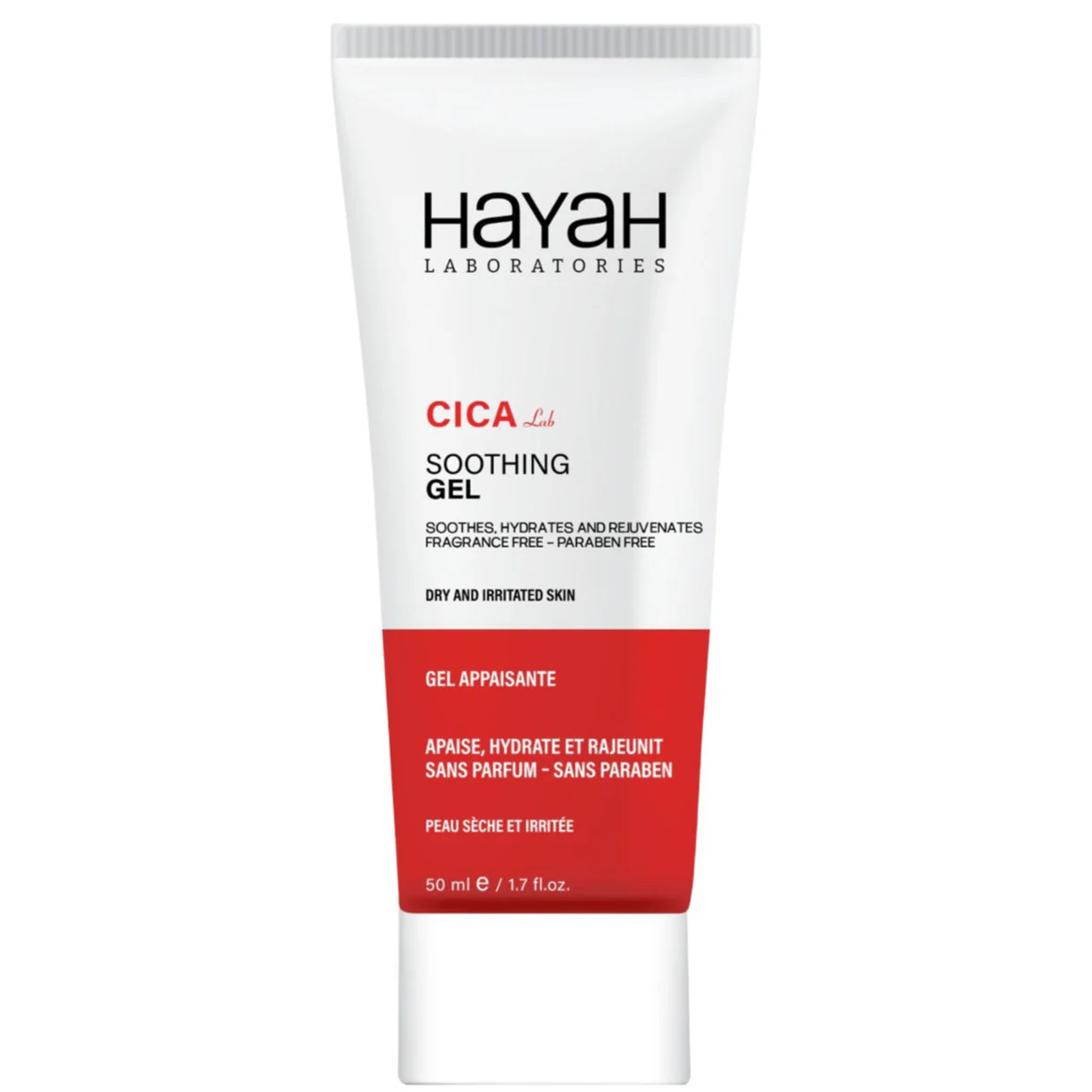 Hayah Laboratories CICA Lab soothing gel 50 ml front Hayah CICA Lab Soothing Gel 50ML - Image 1