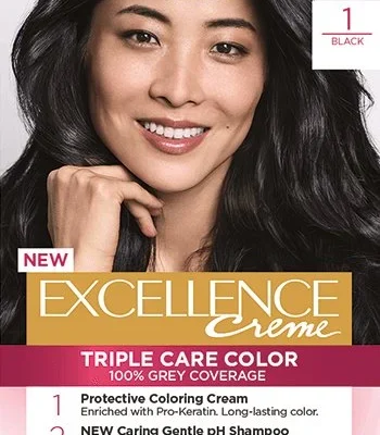 L'Oréal Paris | Excellence Crème | Excellence Crème Permanent Hair Colour | 1 Black
