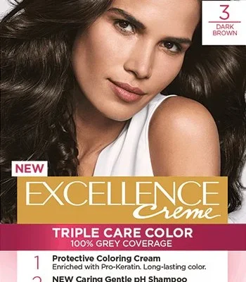 L'Oréal Paris | Excellence Crème | Excellence Crème Permanent Hair Colour | 3 Natural Black